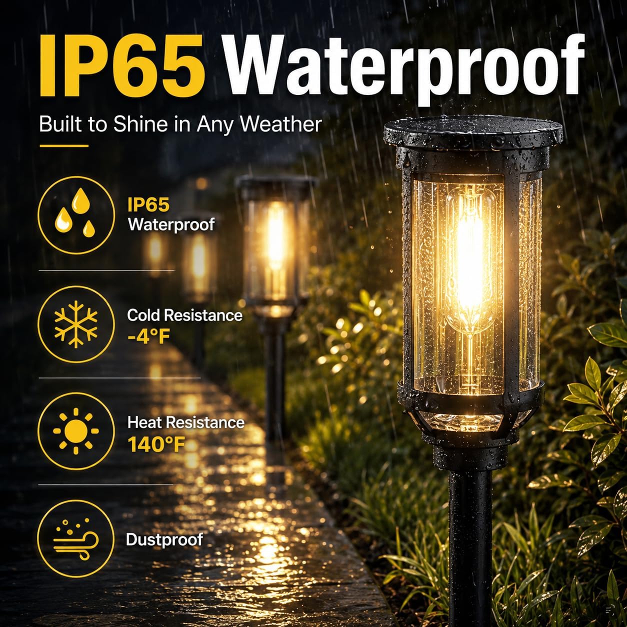 Ensenior Solar Pathway LED Lights Outdoor, 2700K Warm White, 8 Pack