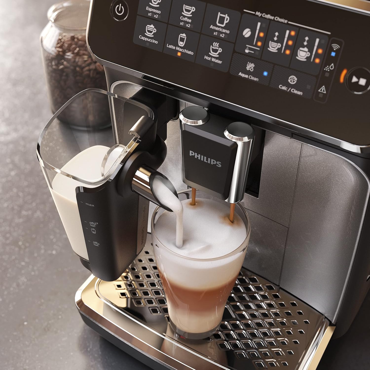 Philips Series 3200 Cafeteras Espresso Completamente Automáticas Conectada a WI-FI con LatteGo, Aplicación Coffee+, EP3546/70