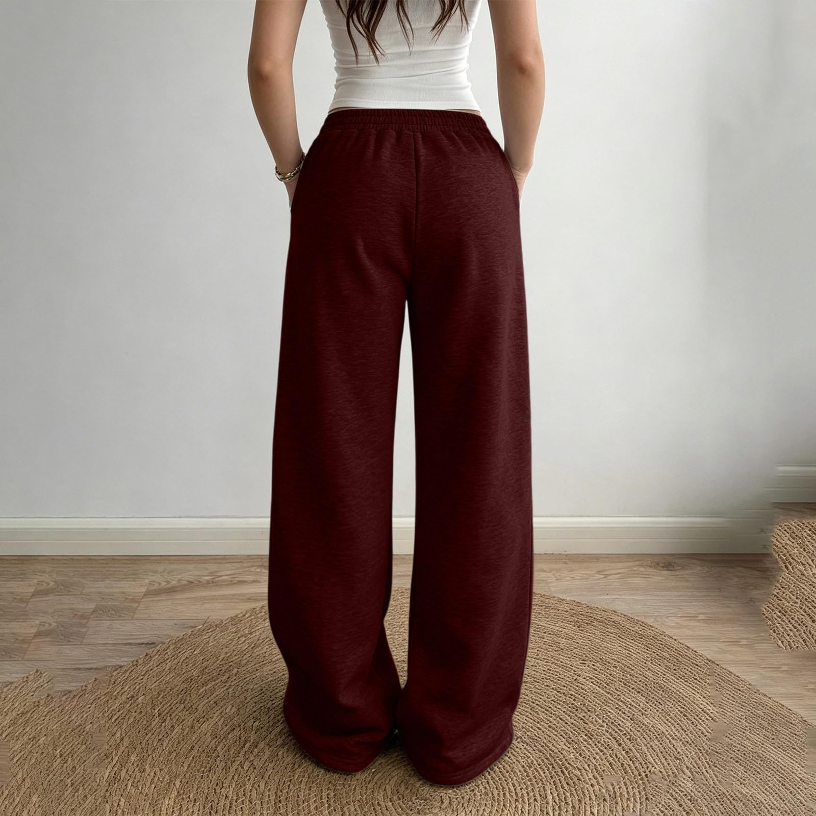 Leggins Schwarz Leichte Jogginghose Weite Hose Gym Hose Hohe Taille Dehnbar Lounge Elegante Hosen Weite Lose Weitbeinige Hose Mit Taschen Lang Traininghose Jogginghose