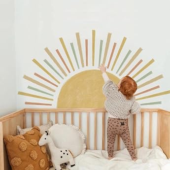 Wall Tattoo Sun Wall Sticker Boho Decor Children's Room Wall Sticker Wall Decoration for Girls Wall Sticker Bedroom Baby Room Children's Room