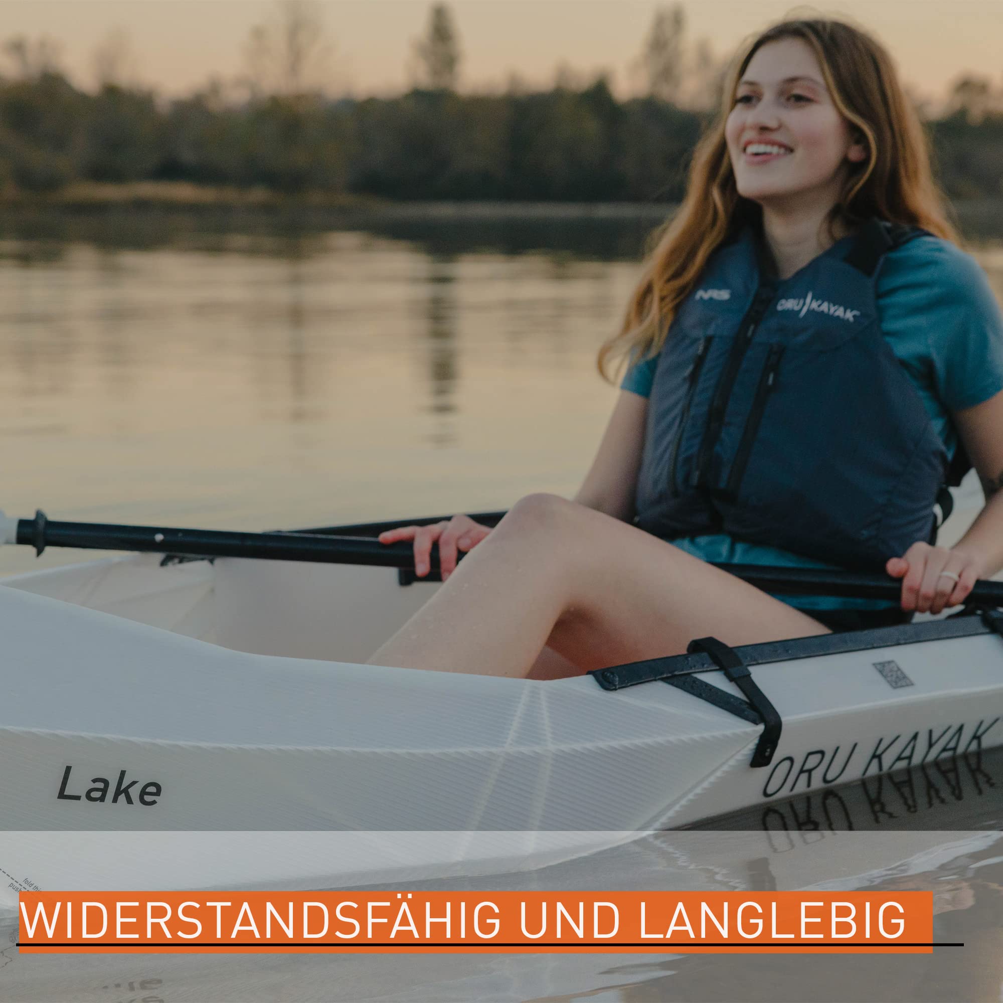 Oru Kayak Faltbares Kajak Lake | Stabil, faltbar, langlebig, leicht - Anfänger, Intermediär - Freizeitpaddeln auf Seen und Flüssen - Kapazität: 113 kg, Größe (aufgebaut): 274 x 81 cm, 7,7 kg