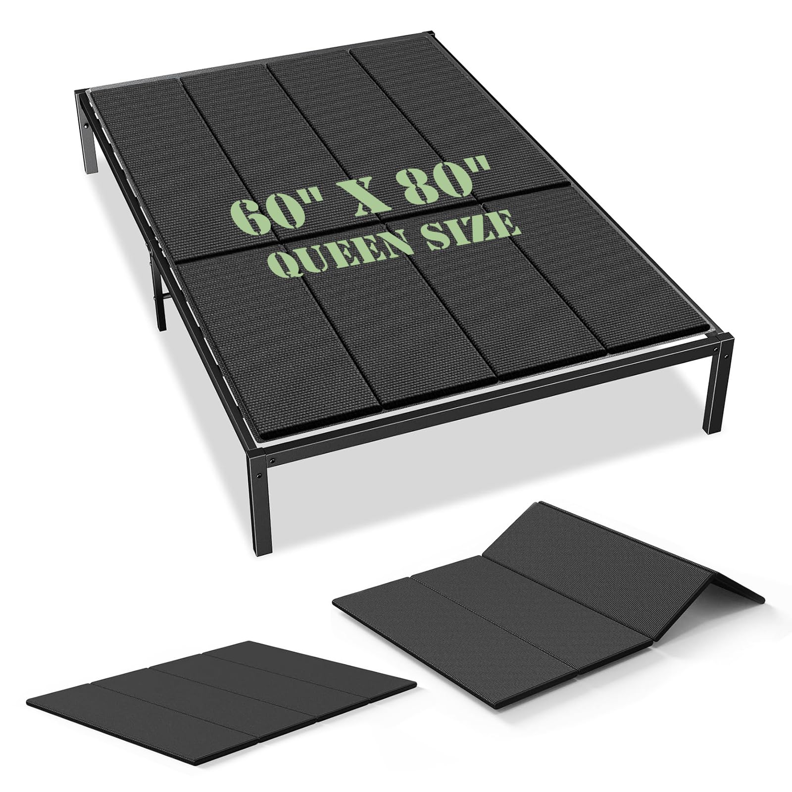 Voyla Upgraded S-Curved Rib Bunkie Board Queen Size 60"x 80" 10mm Heavy Duty Under Mattress Bed Support Slats - Breathable, Noise Minimizing, Moisture