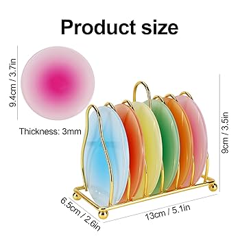 Amazon｜アクリルコースター 6枚 ドリンクコースター カラフルな