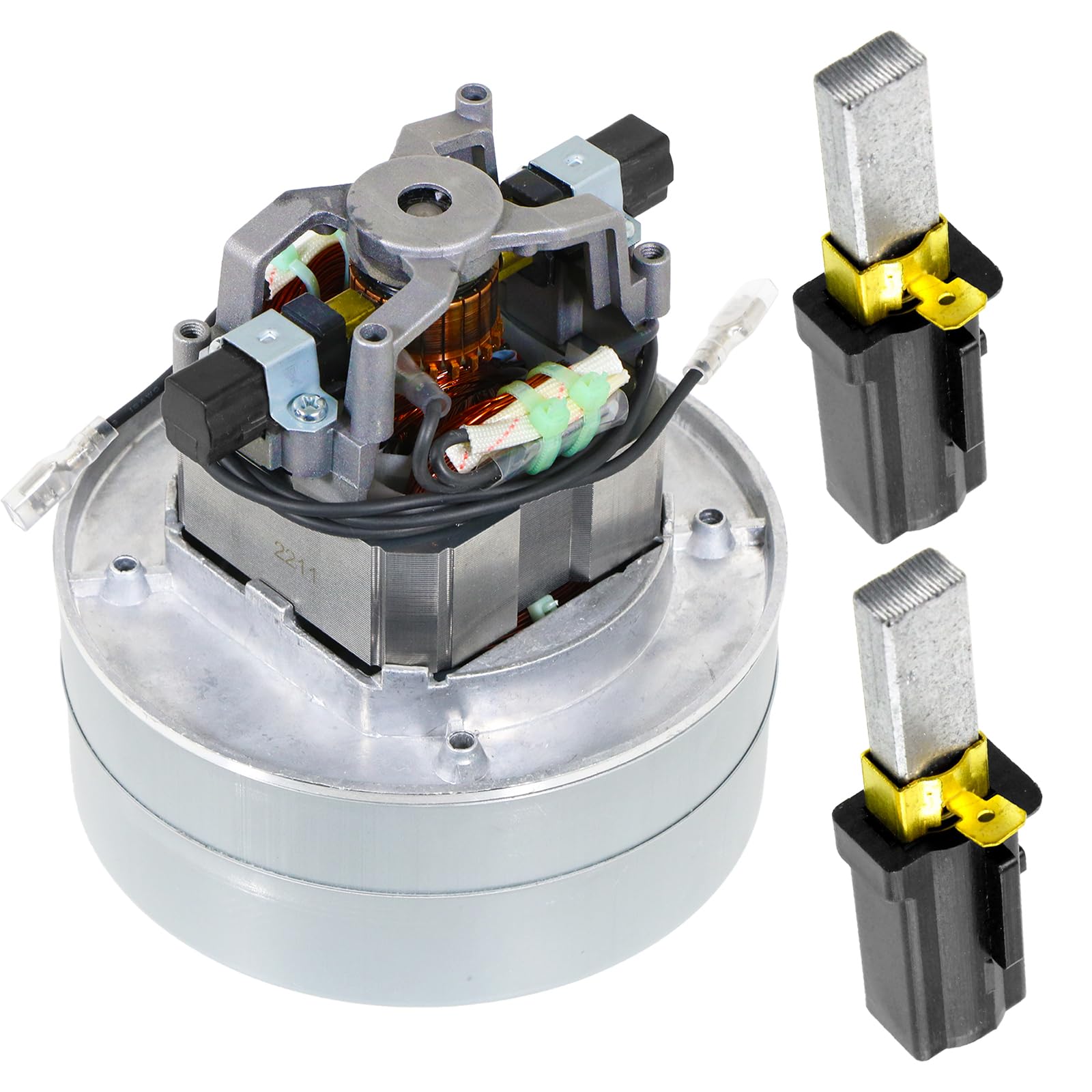 SPARES2GO TCO DL2 1104T 205403 Type 240v Motor for Numatic Henry Hetty Vacuum Cleaner (+ 2 x Carbon Brushes) โ image 1