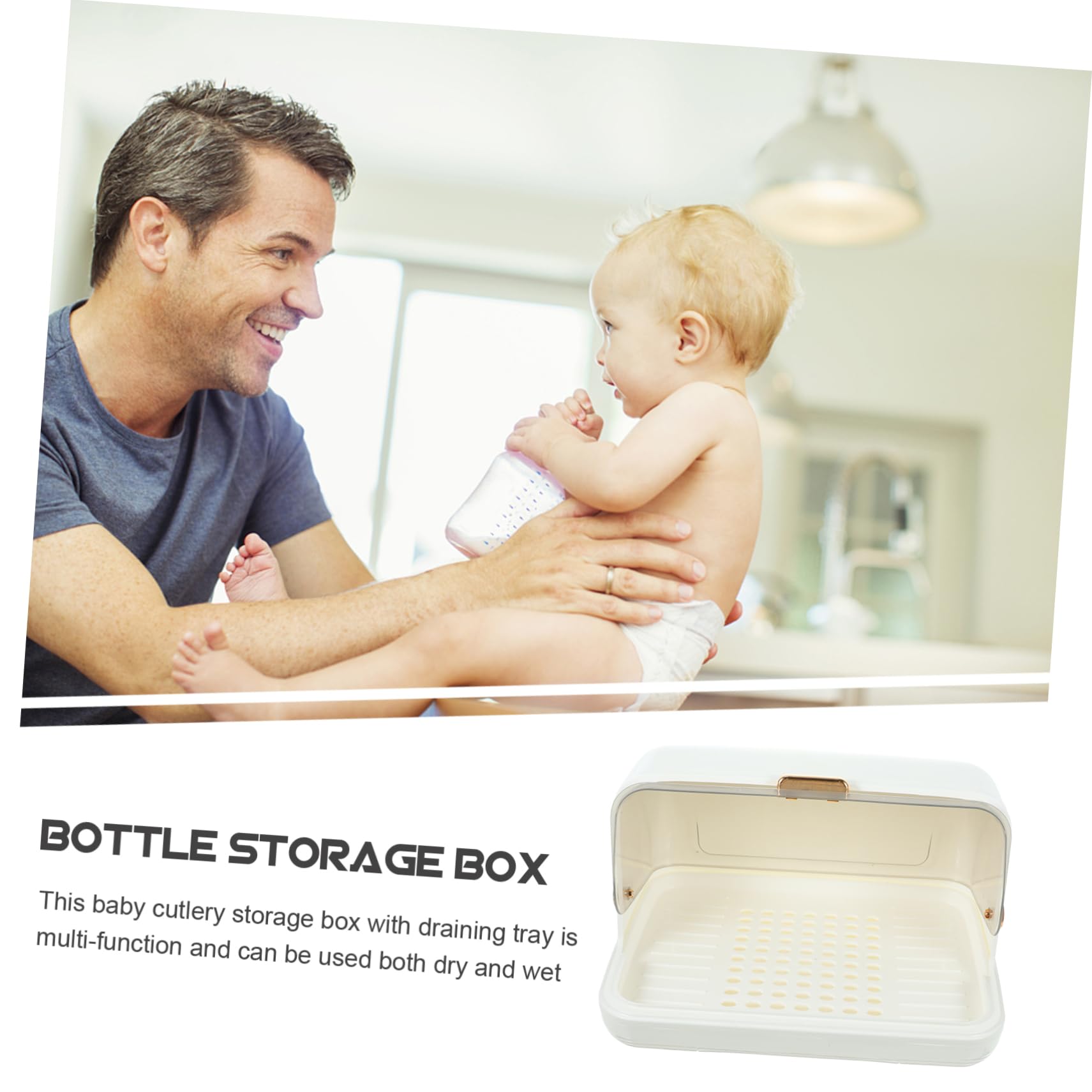 Babyflaschen Trockengestell mit Deckel Weißer Tisch Organizer für Babyflaschen und Tassen Luftdurchlässiger Staubgeschützter Flaschenhalter für Küche und Babyzimmer