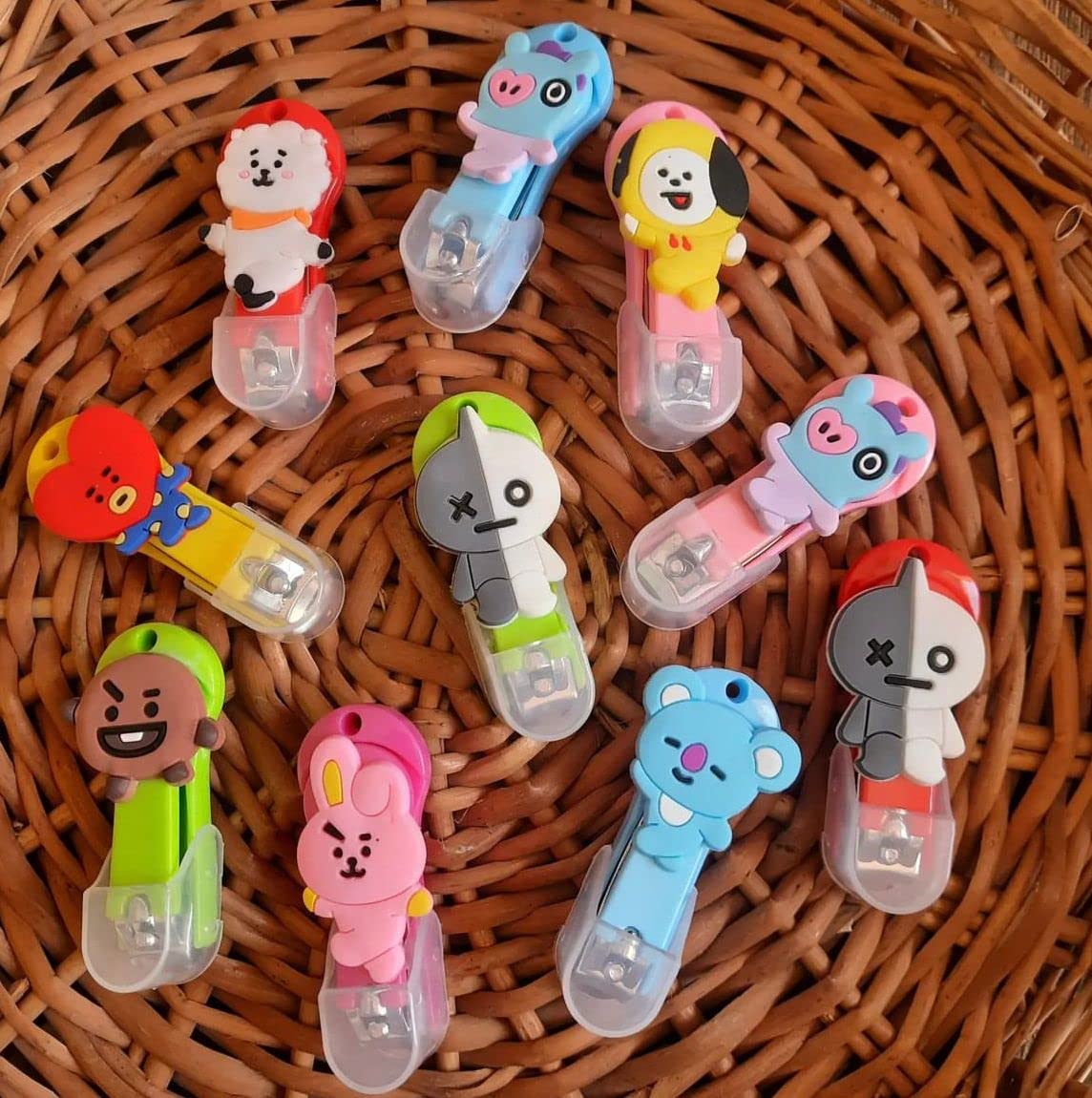 Le Delite Nail Cutter for Kids Blue - Pack of 2 Pieces (Random Design)| Suitable for Age 6 Months and Above|Useful Bt21 Cartoon for Nail Clipper Manicure Pedicure Care for Baby Boy Girl Kids Women-image-1