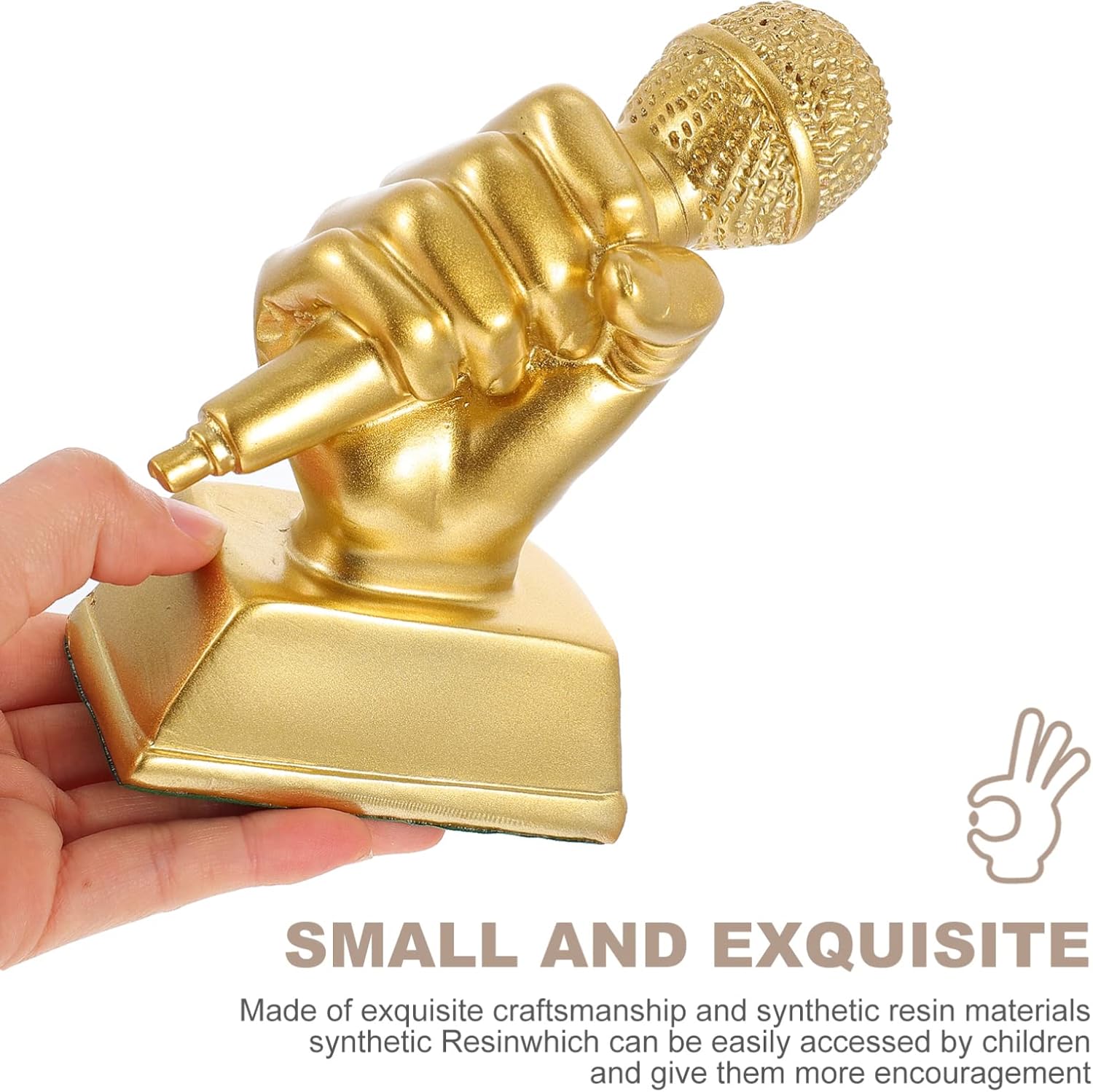 IMIKEYA Microphone Trophies Gold Funny Trophy Appreciation Gift Dance Trophy Mic Trophy Speech