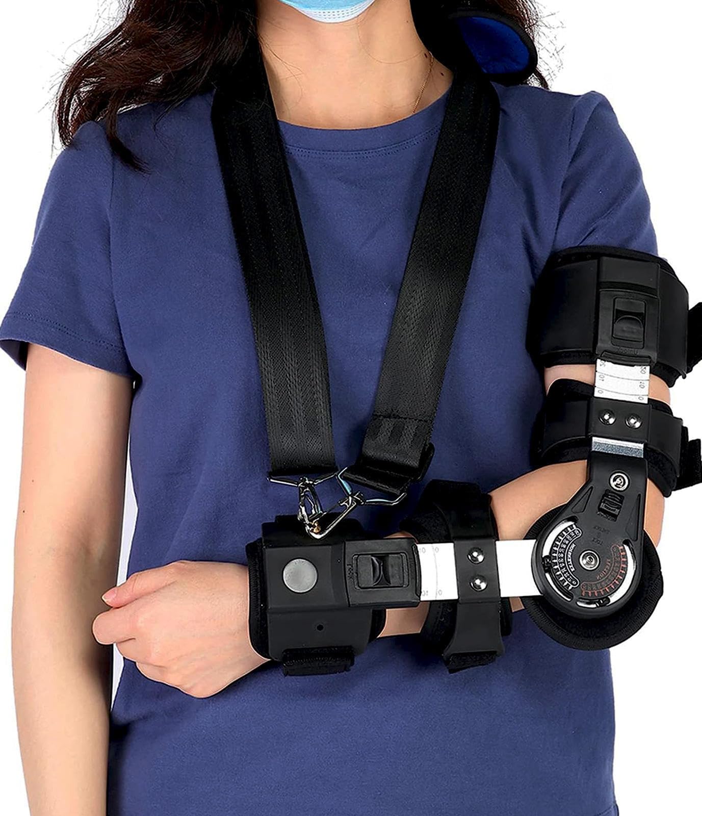 Tutore per Gomito Rom Incernierato, Immobilizzatore per Gomito Regolabile Medico Imbracatura per Braccio di Supporto per Recupero Lesioni, Tutore Stabilizzatore,Left