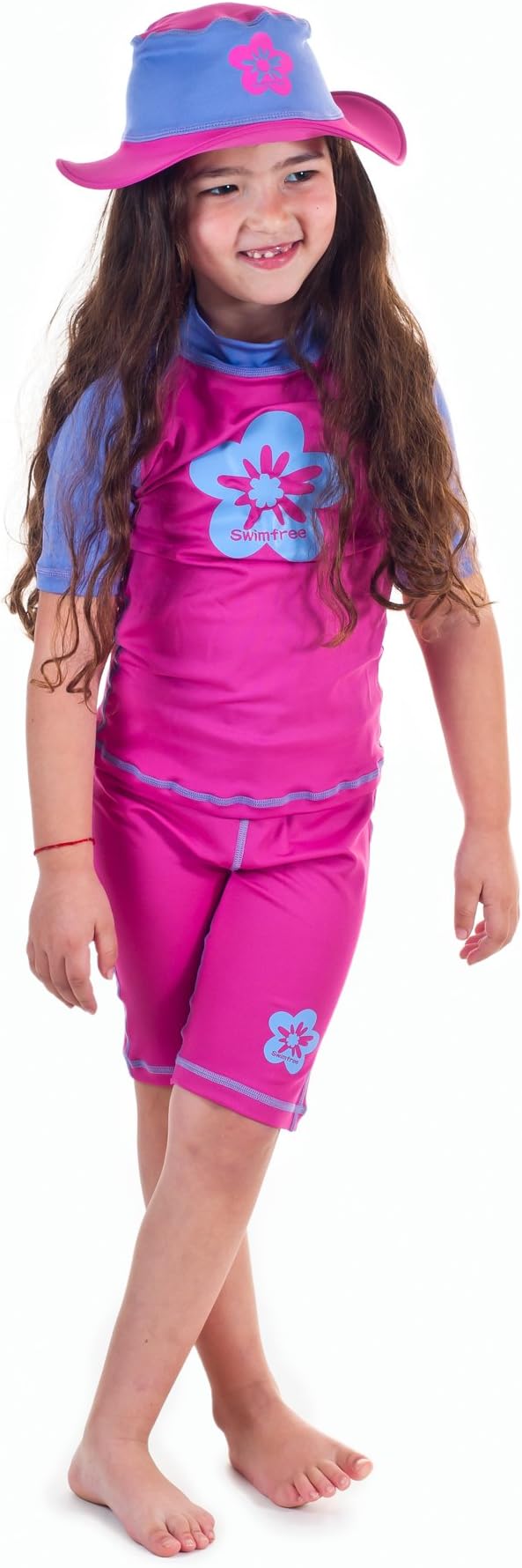 Swimfree Girls Sun UV Protective Rash Guard Swimsuit Swim Shirt & Pants SPF+50 Swim Suit for Kids Between 2 Years to 10 Years