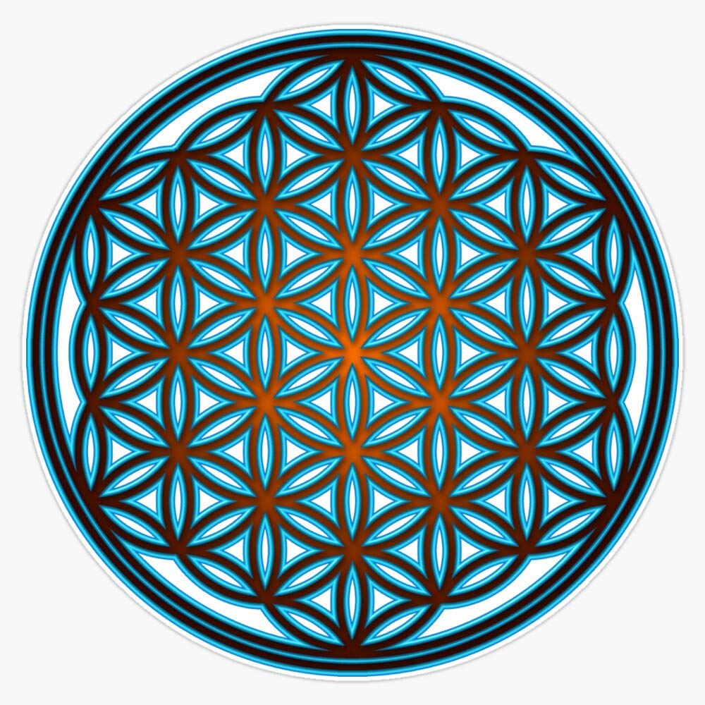 Flower of Life - Sacred Geometry - Harmony & Balance Sticker Vinyl Waterproof Sticker Decal Car Laptop Wall Window Bumper Sticker 5"