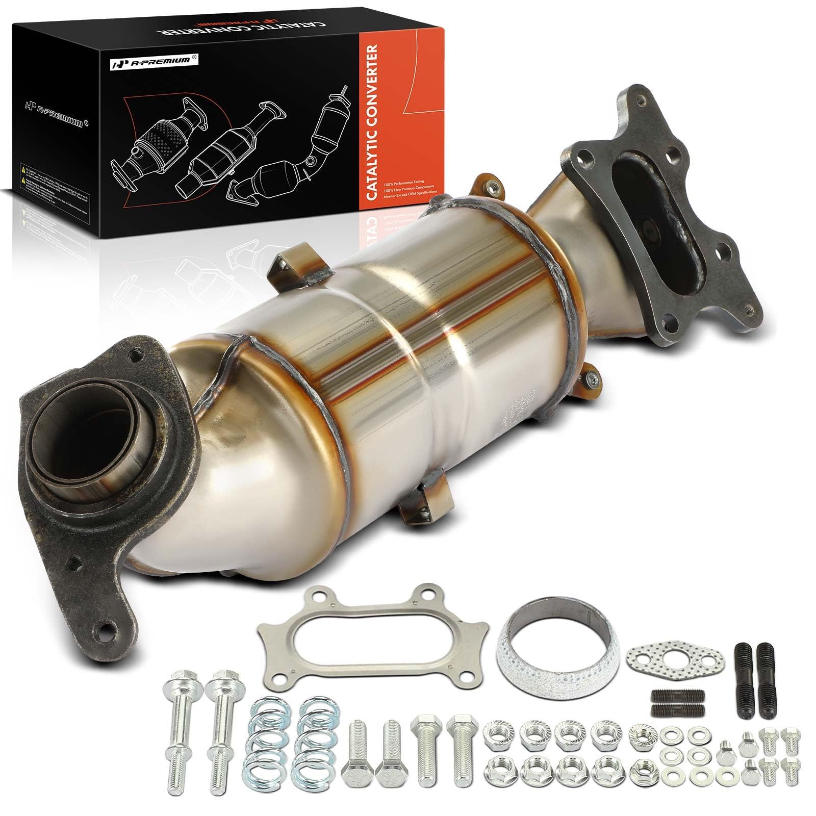 A-Premium Front Catalytic Converter Kit Direct-Fit Compatible with Honda Civic 2006 2007 2008 2009 2010 2011, L4 1.8L, EPA Compliant, Replace# 18160RNAA00, 674-986
