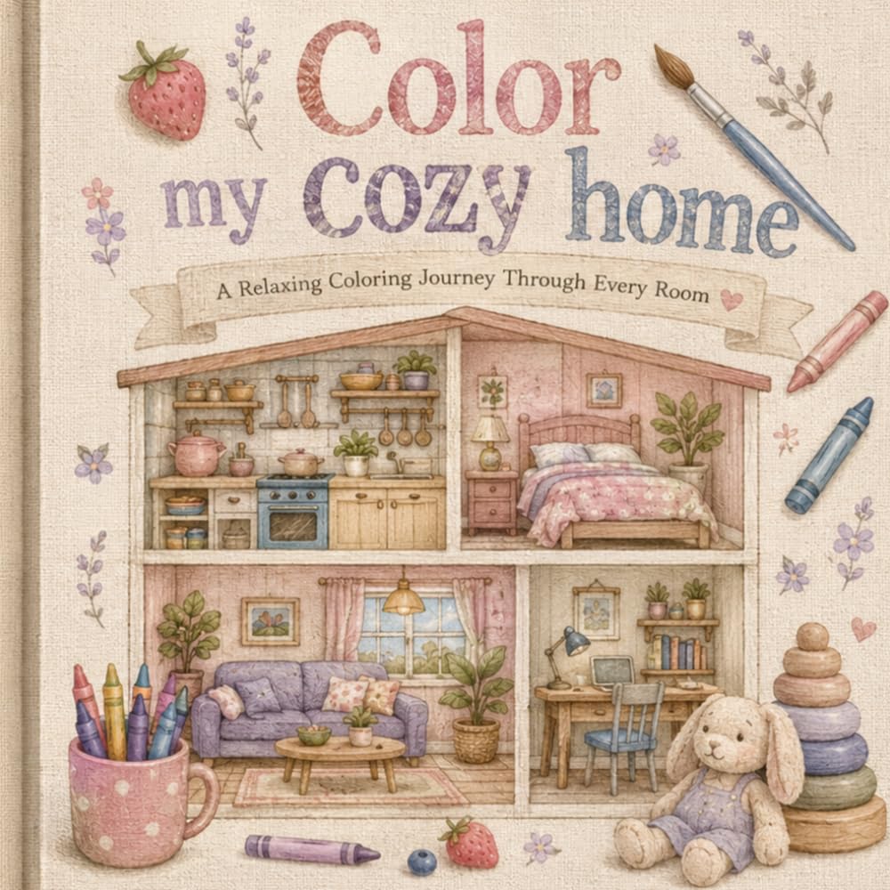 Color My Cozy Home: A Relaxing Coloring Journey Through Every Room