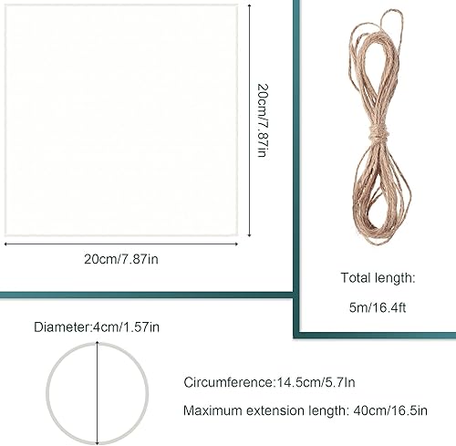 Miniatura 3 de Tatuo 20 fundas de tela de muselina sin blanquear para fermentación de kombucha respira muselina de 8 pulgadas cubiertas cuadradas con 20 bandas de
