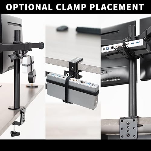 Miniatura 3 de VIVO Soporte de estación de acoplamiento universal para estación de trabajo, montaje VESA detrás del monitor, instalación debajo del escritorio,