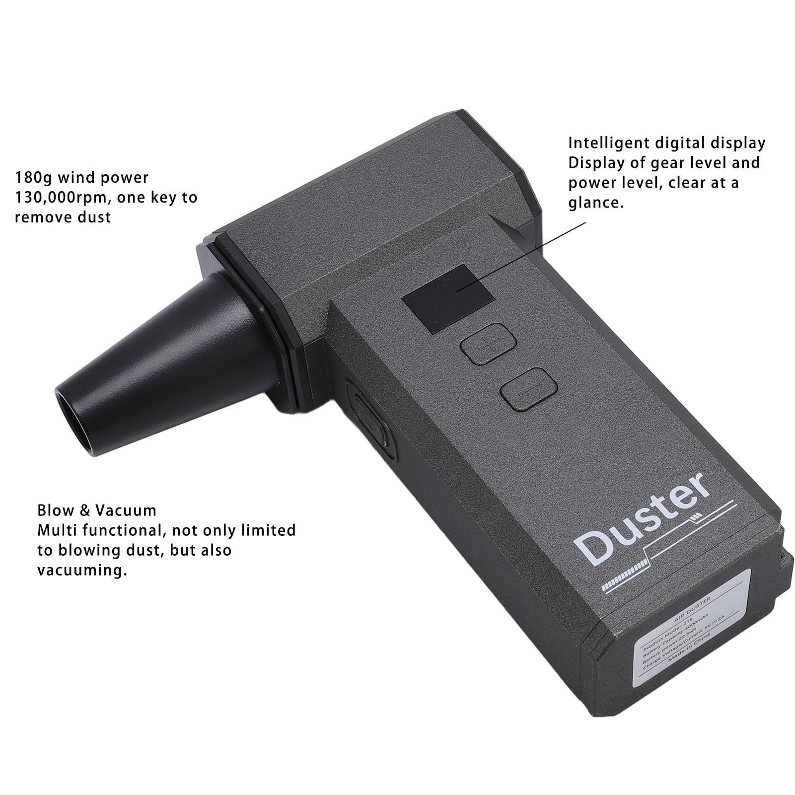 Cordless Electric Air Blower, Strong Wind Power, Vacuum Cleaner Function for Automotive Home Industry Cleaning