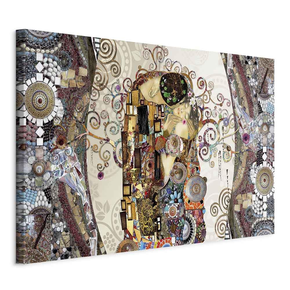 murando Cuadro en Lienzo Gustav Klimt Beso Impresión de 1 Pieza Tejido no Tejido Artística Imagen Gráfica Decoracion de Pared Abstracto Mosaico
