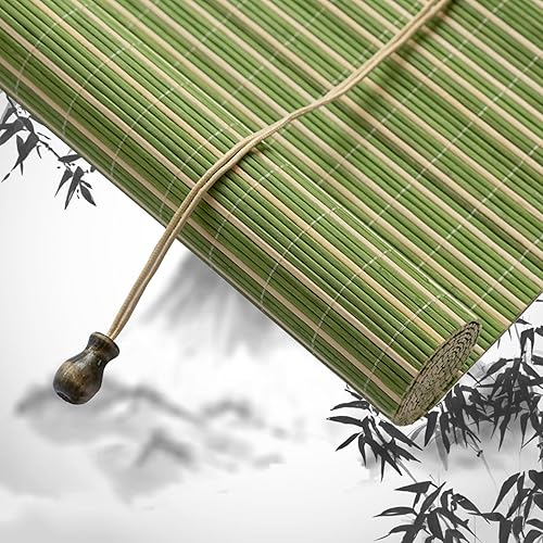 MMLeYN Persianas de bambú enrollables de bambú para exteriores, persianas enrollables de bambú para interiores y exteriores, patio, porche, sin