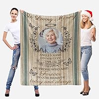Vista 101 de Custom Memorial Blankets with Photo to Your Loved One's Memory, Memory Lane in Loving Memory Photo Blanket to Remind You of Your Beloved Ones 40x50