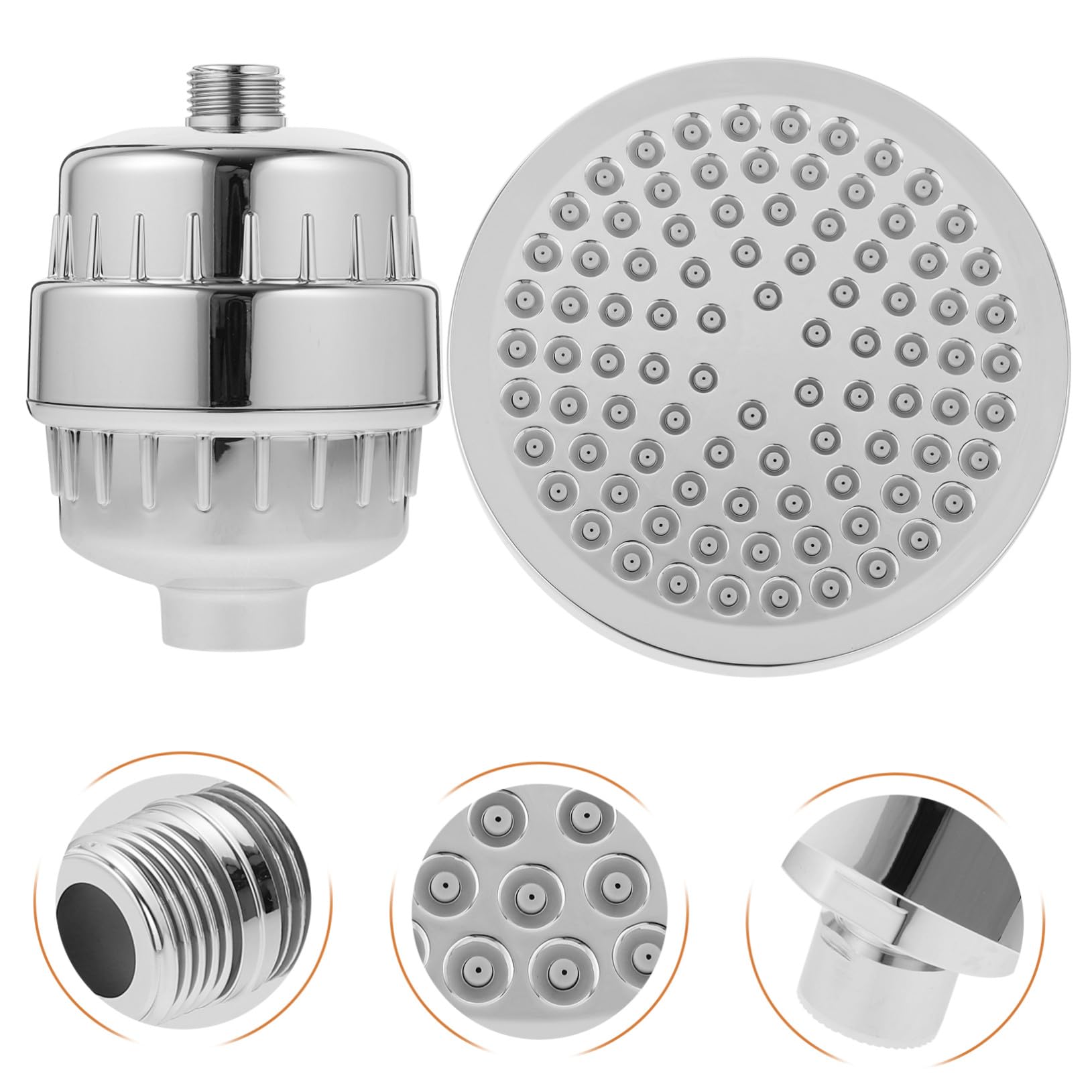 KOMBIUDA Filtro de Cabezal de Ducha y Rotación de 360 Grados Suavizador de Agua Dura, 15 Niveles de Filtración Múltiple para Baño y Cómodo