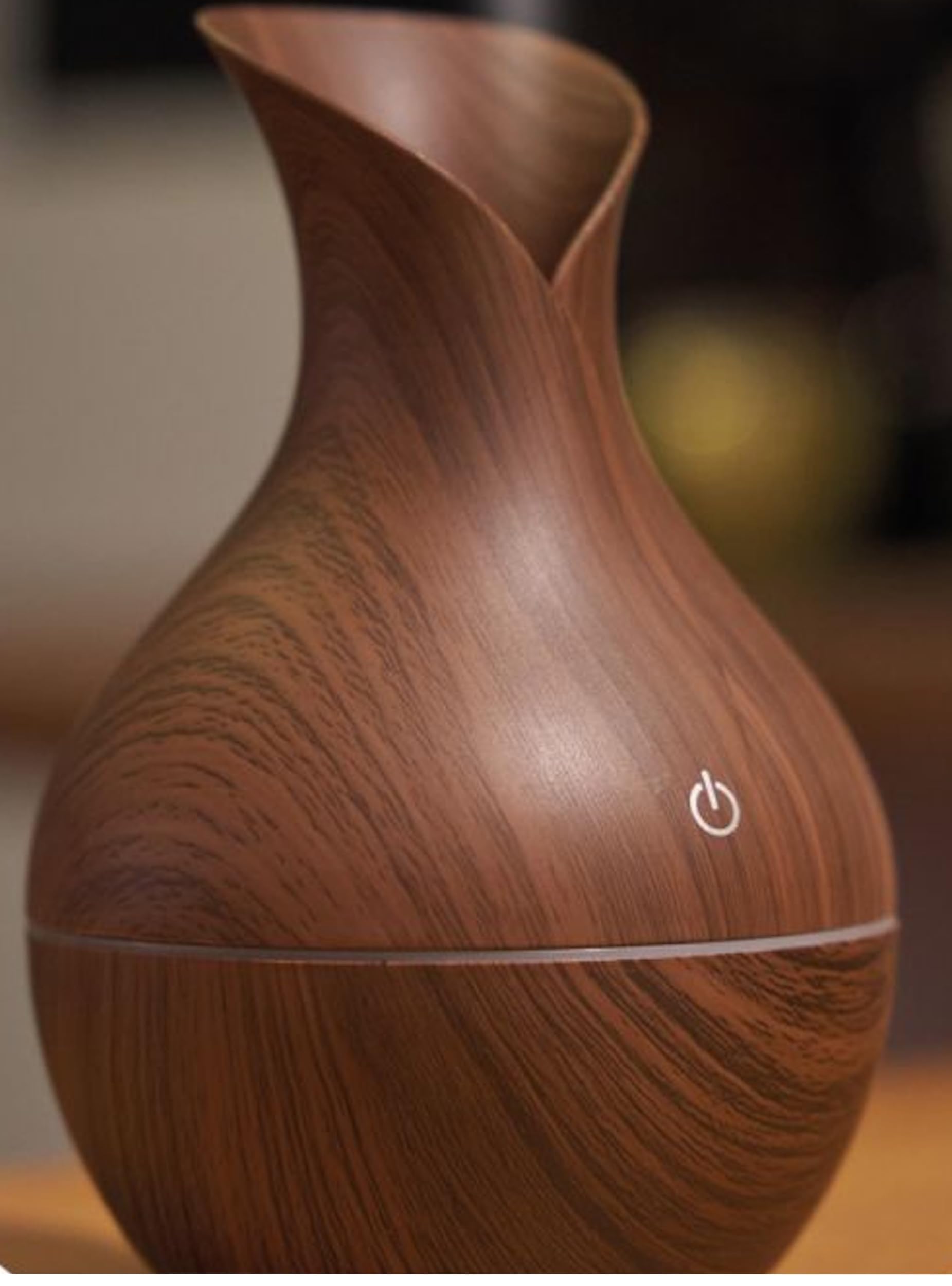 Umidificatore, effetto legno scuro, elegante diffusore di aromaterapia, cavo di ricarica USB, ambiente migliorato, design elegante, ideale per ogni stanza, crea il proprio profumo