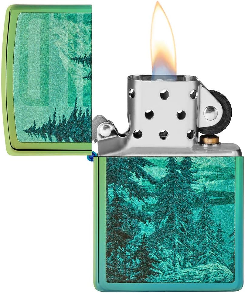 Zippo Mountain Design High Polish Teal Pocket Lighter