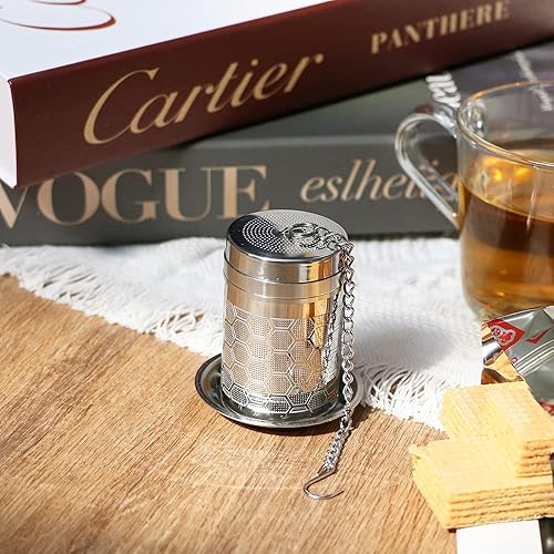 Miniatura 7 de Infusores de té para té suelto (paquete de 1), colador de té de acero inoxidable 188, difusor de té de malla extrafina para preparar té, especias y