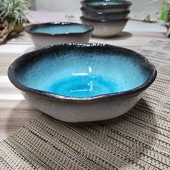 8点セット☆新品☆【トルコ】陶器 大皿1枚 小鉢7枚 セット　＊アダムブルー＊ 8点セット☆新品☆【トルコ】陶器 大皿1枚 小鉢7枚 セット ＊