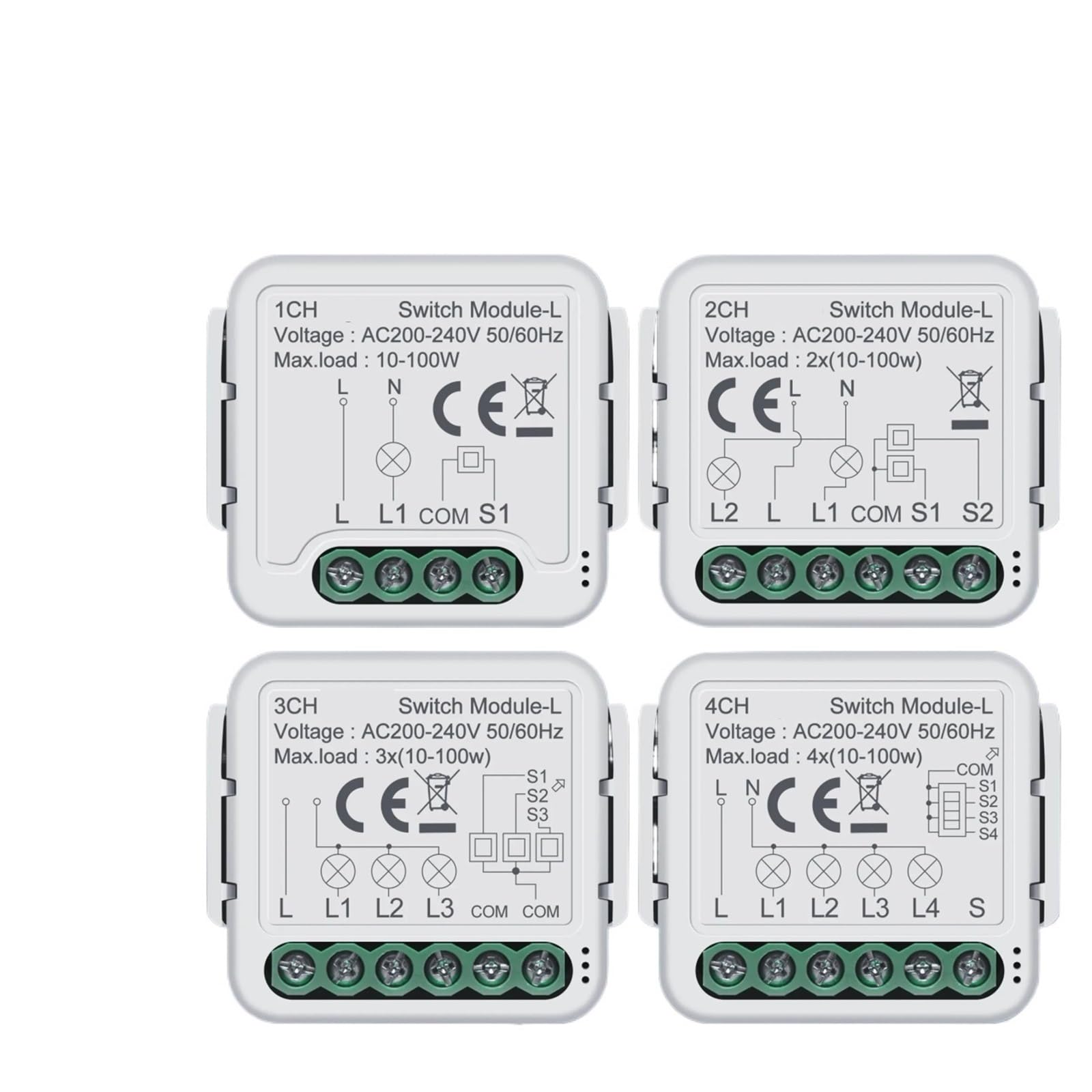 Módulo De Interruptor De Luz Inteligente 3.0 No Requiere Cable Neutro Funciona Con Alexa Compatible Con Google Home Control Bidireccional(2 Gang)