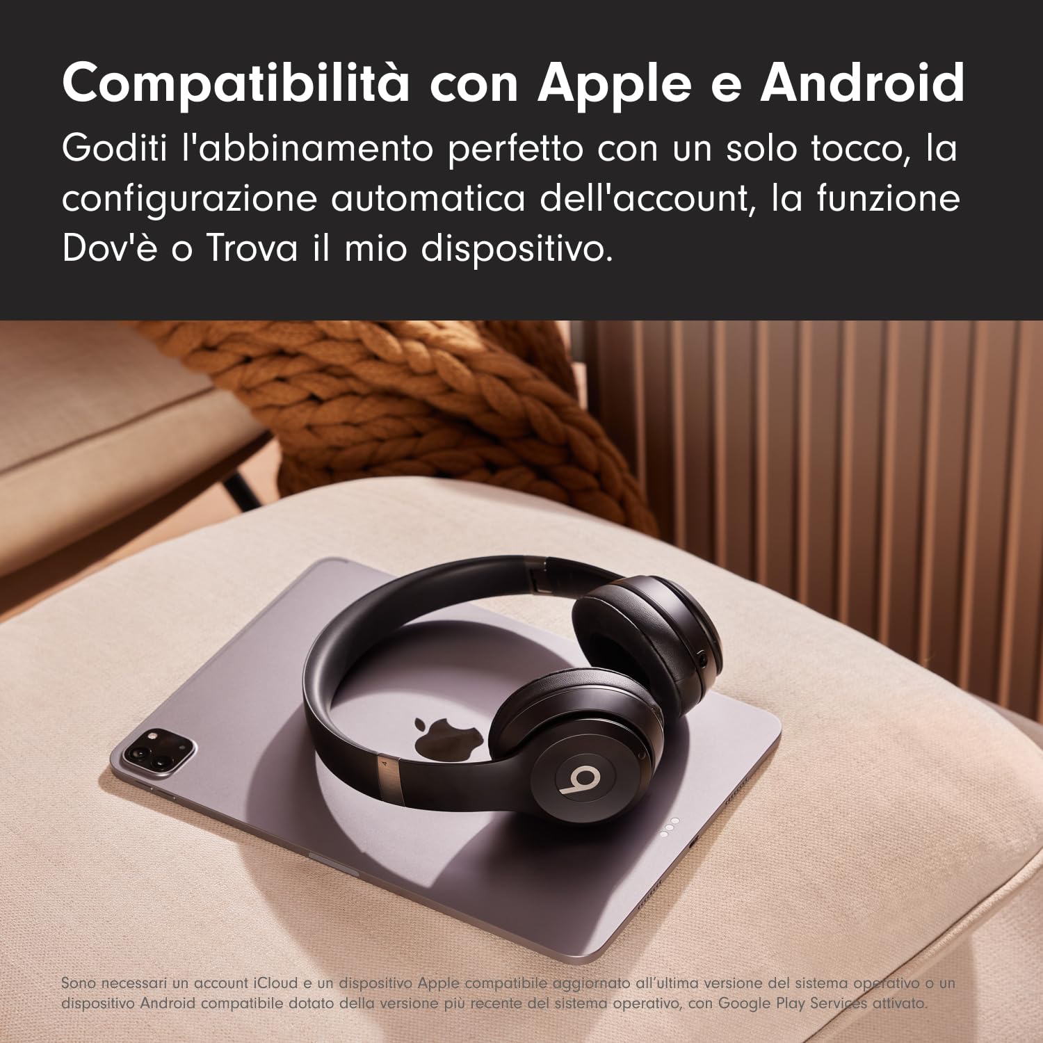 Beats Solo 4 - Cuffie wireless bluetooth on-ear, compatibili con Apple e Android, fino a 50 ore di autonomia - Nero opaco