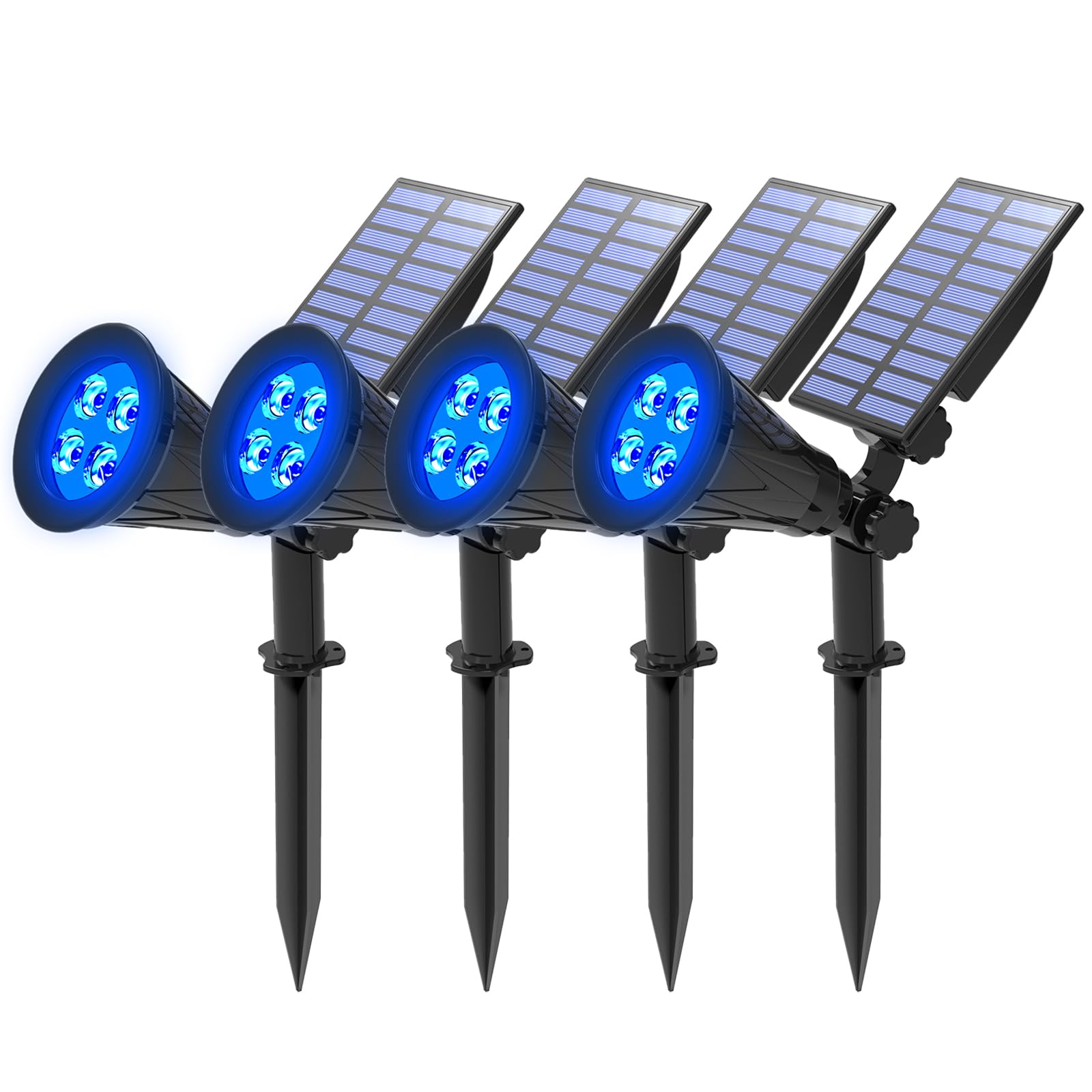 Solar Spotlights,T-SUNUS IP65 Waterproof Outdoor Solar Lights Landscape Lighting Wall Light Auto On/ Off for Tree,Patio, Yard, Garden 4Pack