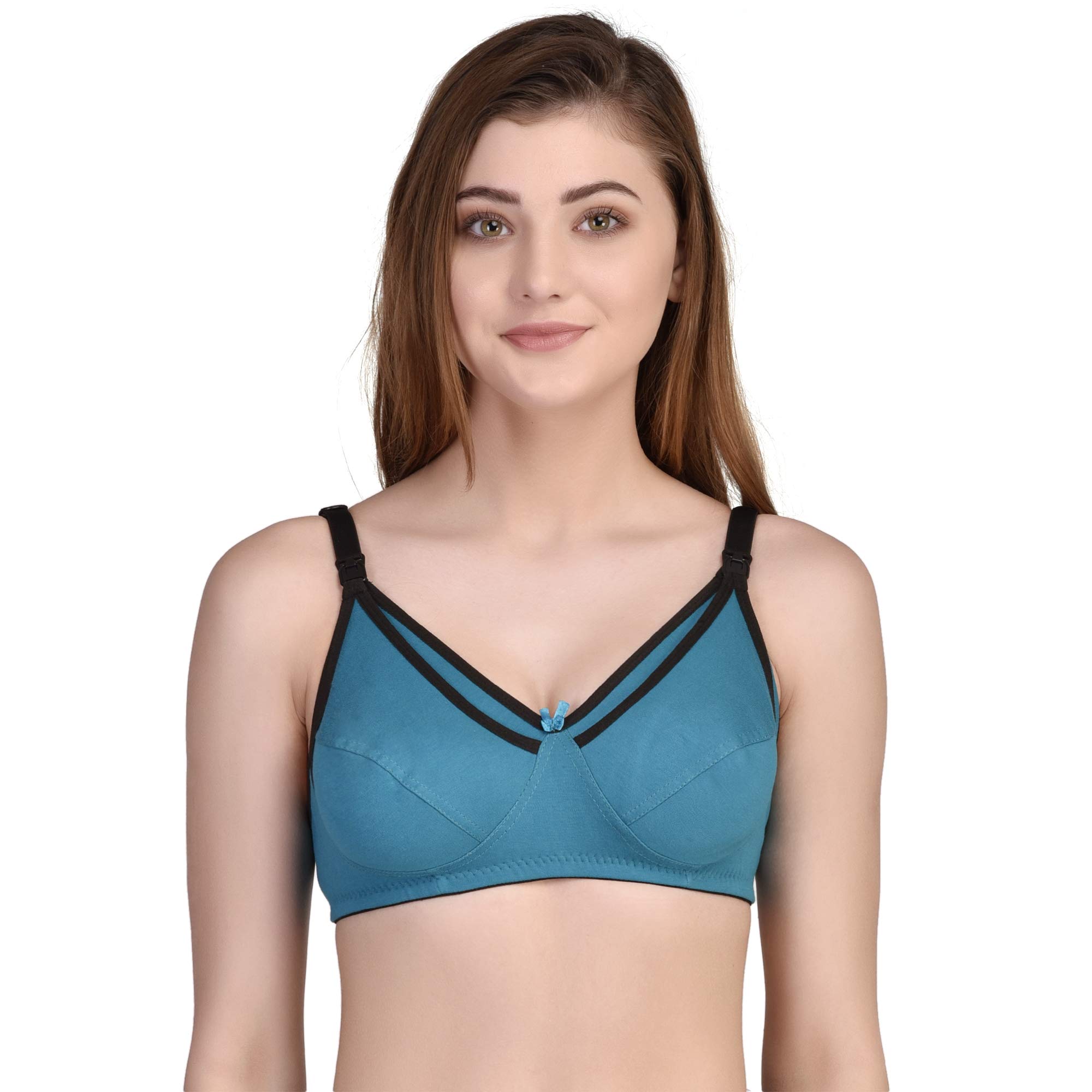 Nursing Bra with Clip Down Cups, Cotton Maternity Feeding Bra with Adjustable Straps-image-48
