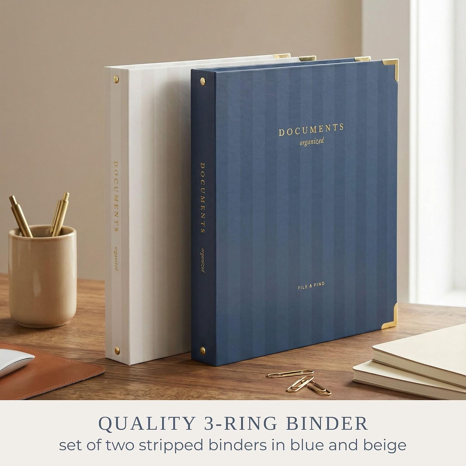 Aesthetic 3 Ring Binder Set of 2-1 Inch Binder Fits Letter Sized Paper image 3
