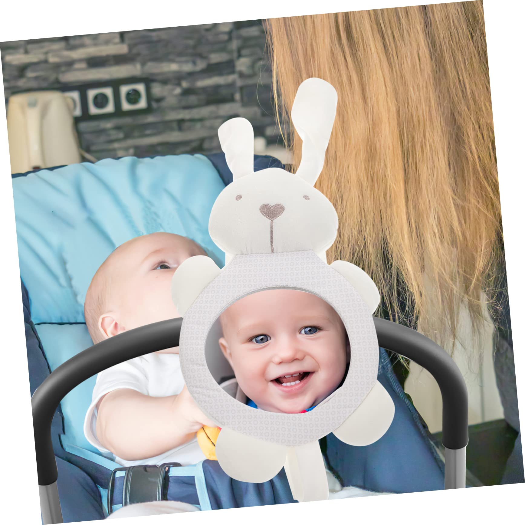 ibasenice 3piezas Espejo De Seguridad Para Bebés Diseño De Conejito Espejo Retrovisor Para Asientos Traseros De Coche Observación De Bebés Uso Duradero y Resistente Para Familias