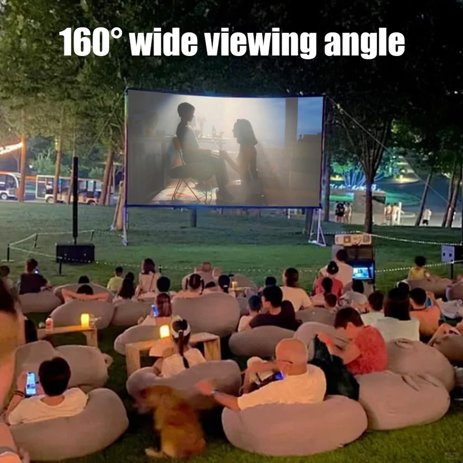 Telo Proiettore 84-300 Pollici per Interni ed Esterni, Pieghevole Portatile Schermo Proiettore 16:9 4K HD, per Home Theater Ufficio Riunioni(84inch(16:9))