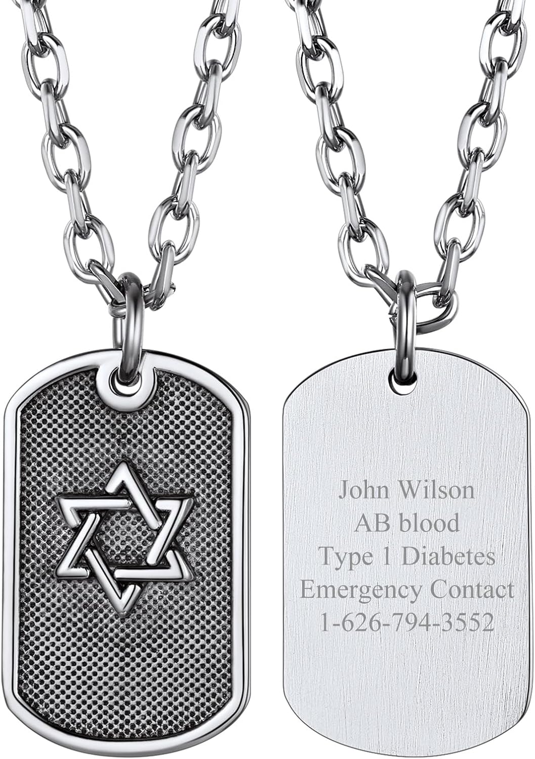 Richsteel Star of David Necklaces for Women Mens Stainless Steel/18K Gold Plated Hexagram Pendant Jewish Israel Jewelry