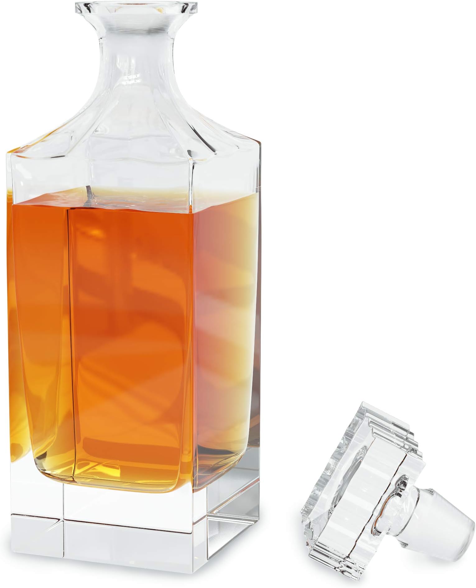 Large Squared Premium Whiskey Crystal Glass Decanter by Fine Occasion