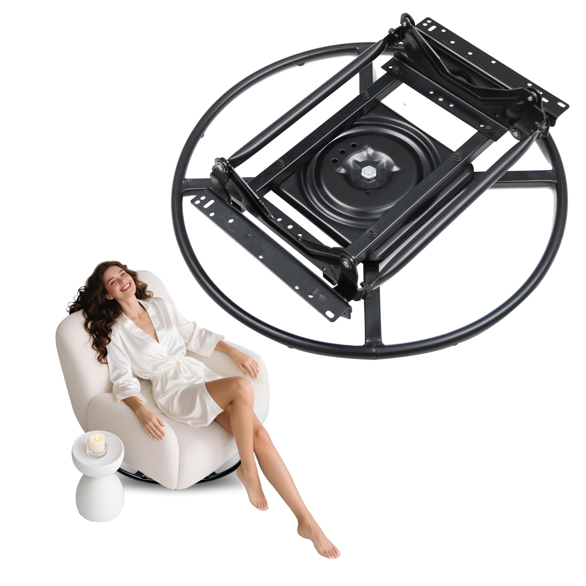 Adjustable Sofa Swing Base with Back-and-Forth Motion, Replacement Recliner Sofa Rocking Base with 360 Swivel Base