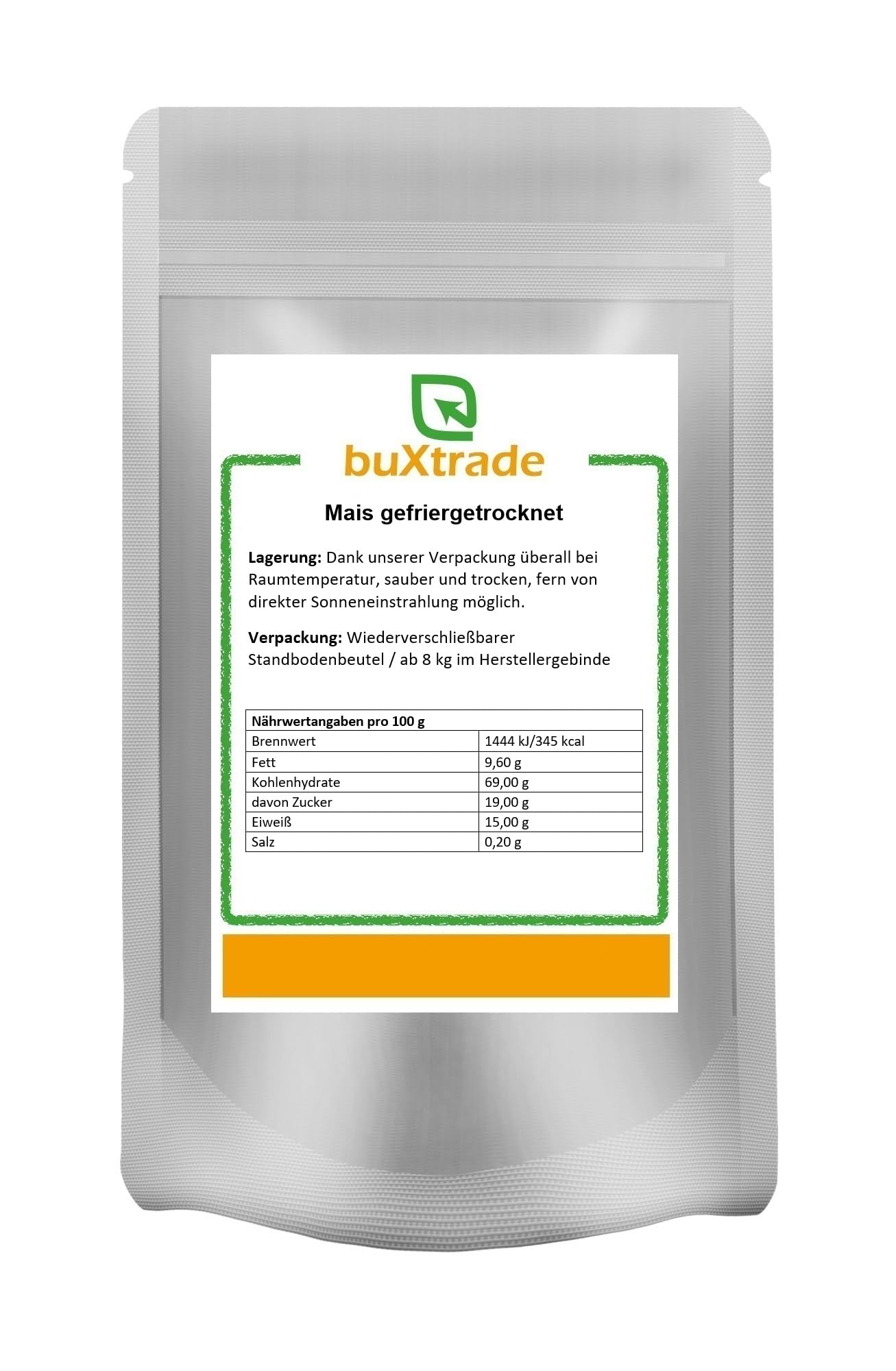 1 kg Gefriergetrockneter Mais | Mais | Trockenfrüchte | ganzer Mais | gefriergetrocknet | Buxtrade