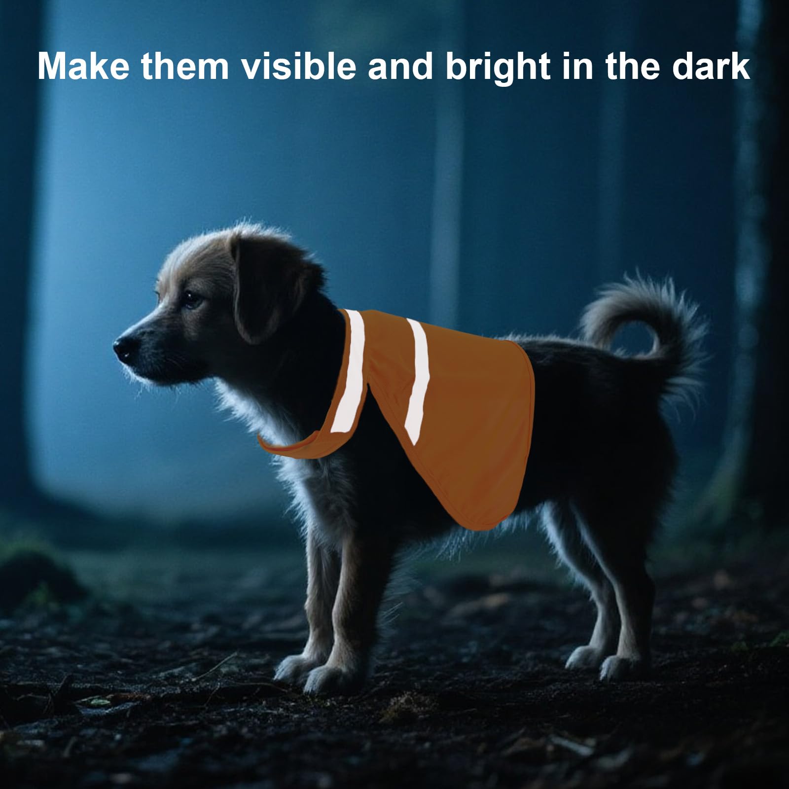 2pcs Gilet Réfléchissant pour Chien, Petite Taille Gilets Sécurité Chiens Orange Vif Haute Visibilité Adaptés à l'Entraînement en Extérieur au Jogging et à Chasse