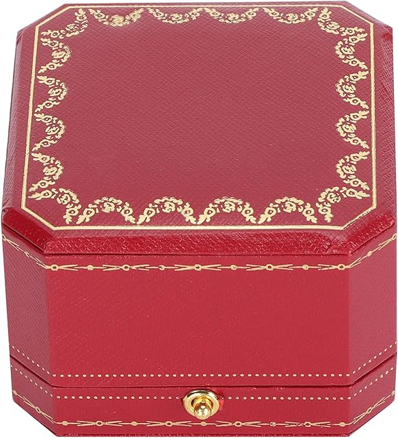 Ring Box 2pcs Ring Box Jewelry Storage Display Ring Gift Case Wedding Ring Boxes Detachable Lid For Proposal, Engagement, Wedding, Ceremony(red)