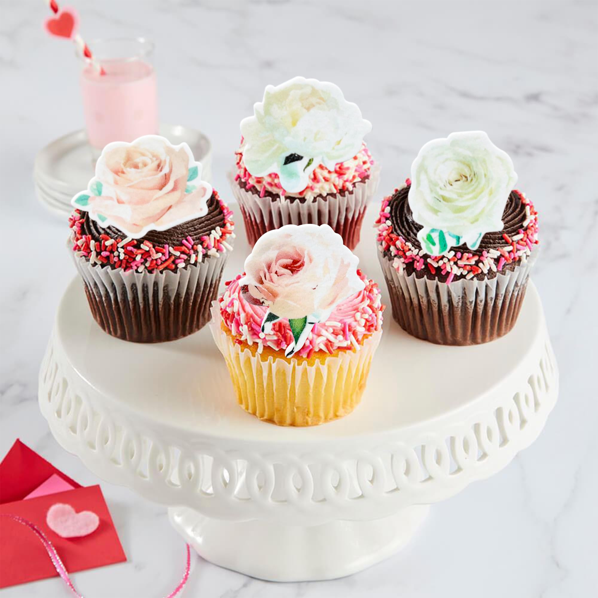 63 Décorations Comestibles Libellules Pour Cupcakes - Papier Gaufrette - Fête Prénatale, Mariage, Anniversaire - 14