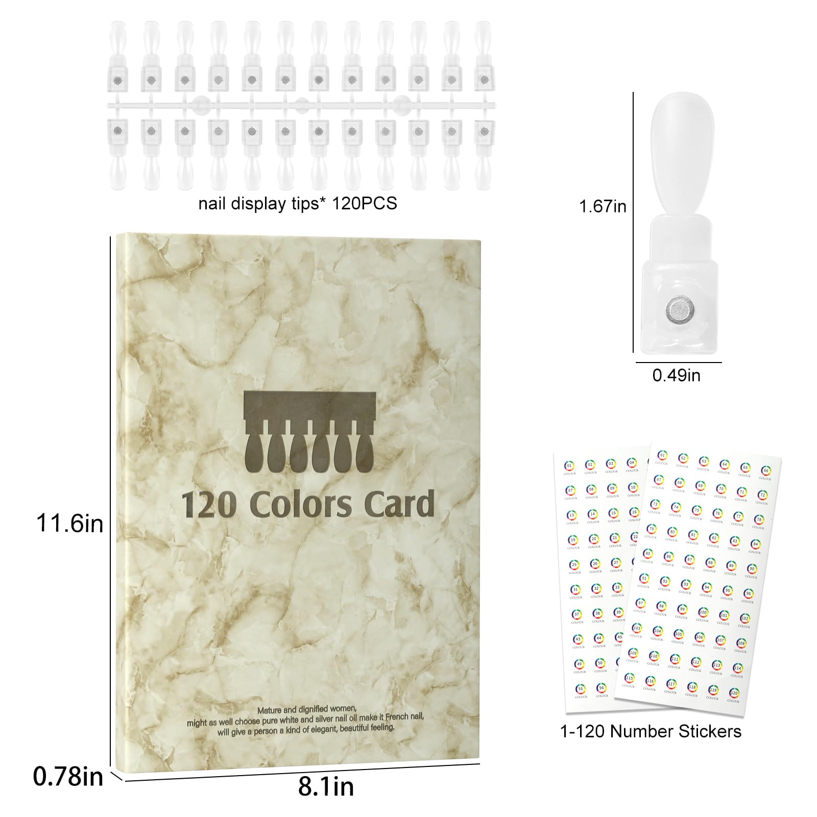 Livre d'échantillons magnétiques pour ongles, 120 couleurs d'ongles avec 120 pointes magnétiques, livre de présentation de couleurs professionnel pour salon de manucure pour un aperçu et un
