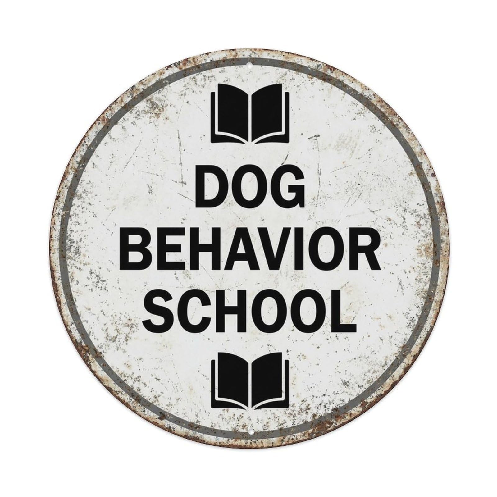 Vintage Dog Behavior School Decor Metal Tin Sign