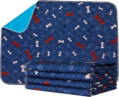 Miniatura 1 de Almohadillas lavables para orinar para perros + guantes de aseo para mascotas, impermeables, antideslizantes y de rápida absorción para cachorros,