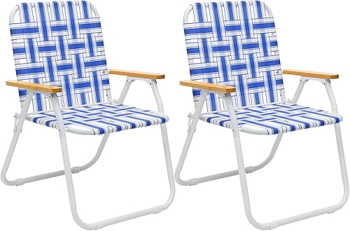 Miniatura 21 de Sekey Silla de playa portátil, silla de camping ligera con bolsa de transporte, silla de playa plegable baja para adultos, silla compacta para Azul