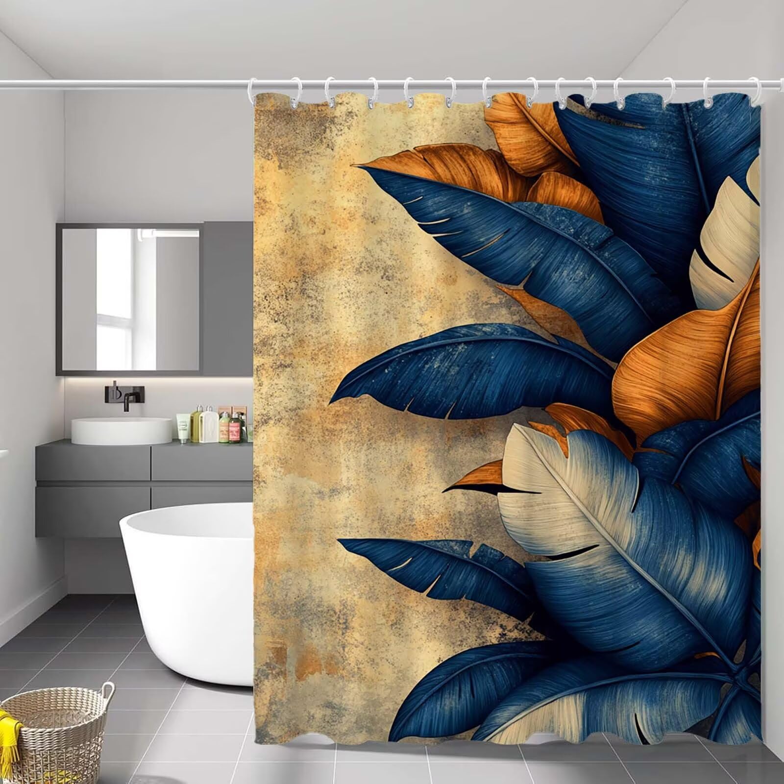 Shower curtain polyester lavable au fini textile haut de gamme
