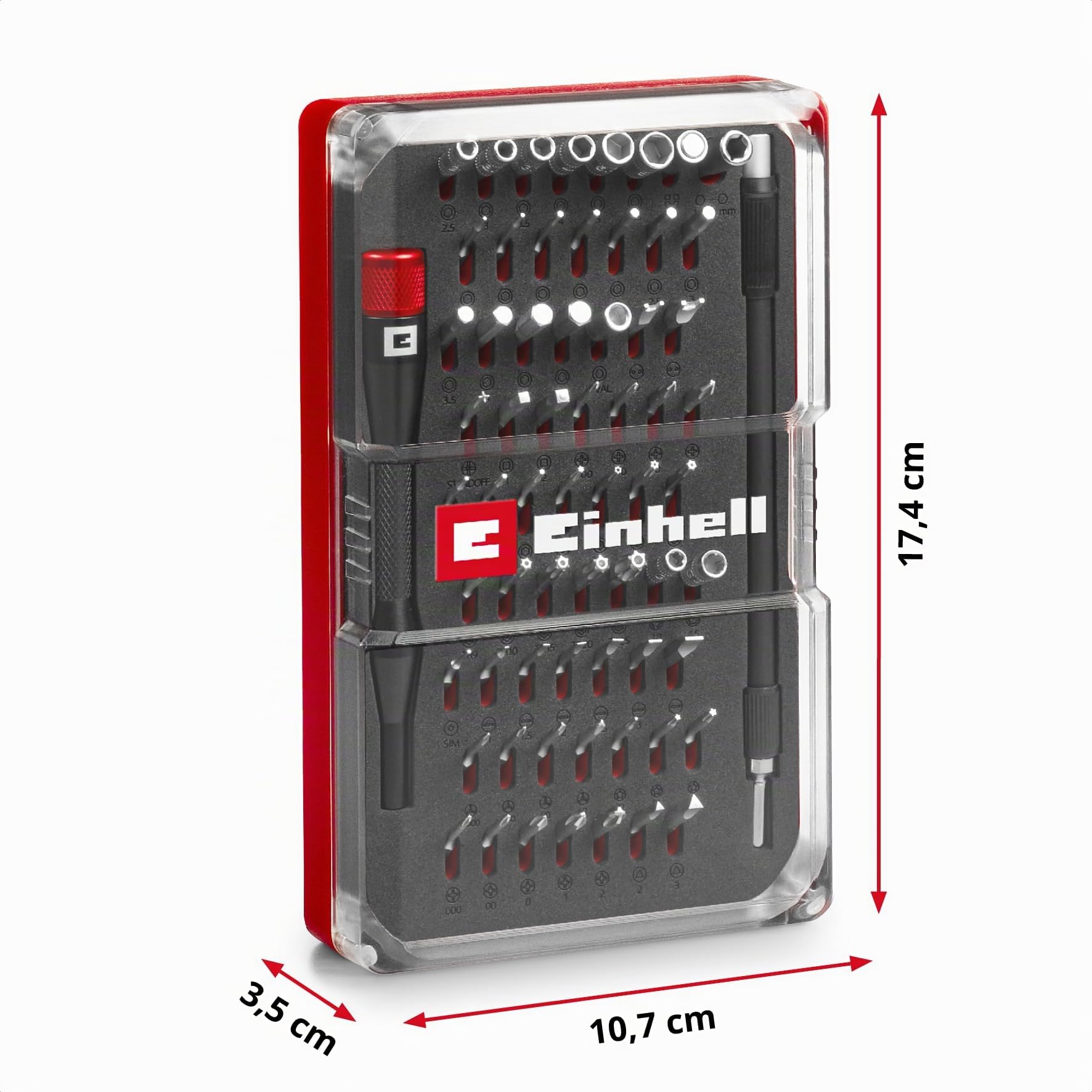 Original Einhell 84 pcs. kit de réparation de précision et électronique (embouts et douilles de précision, porte-embouts tournevis, rallonge d'arbre flexible, bracelet de mise à la terre, spudger)