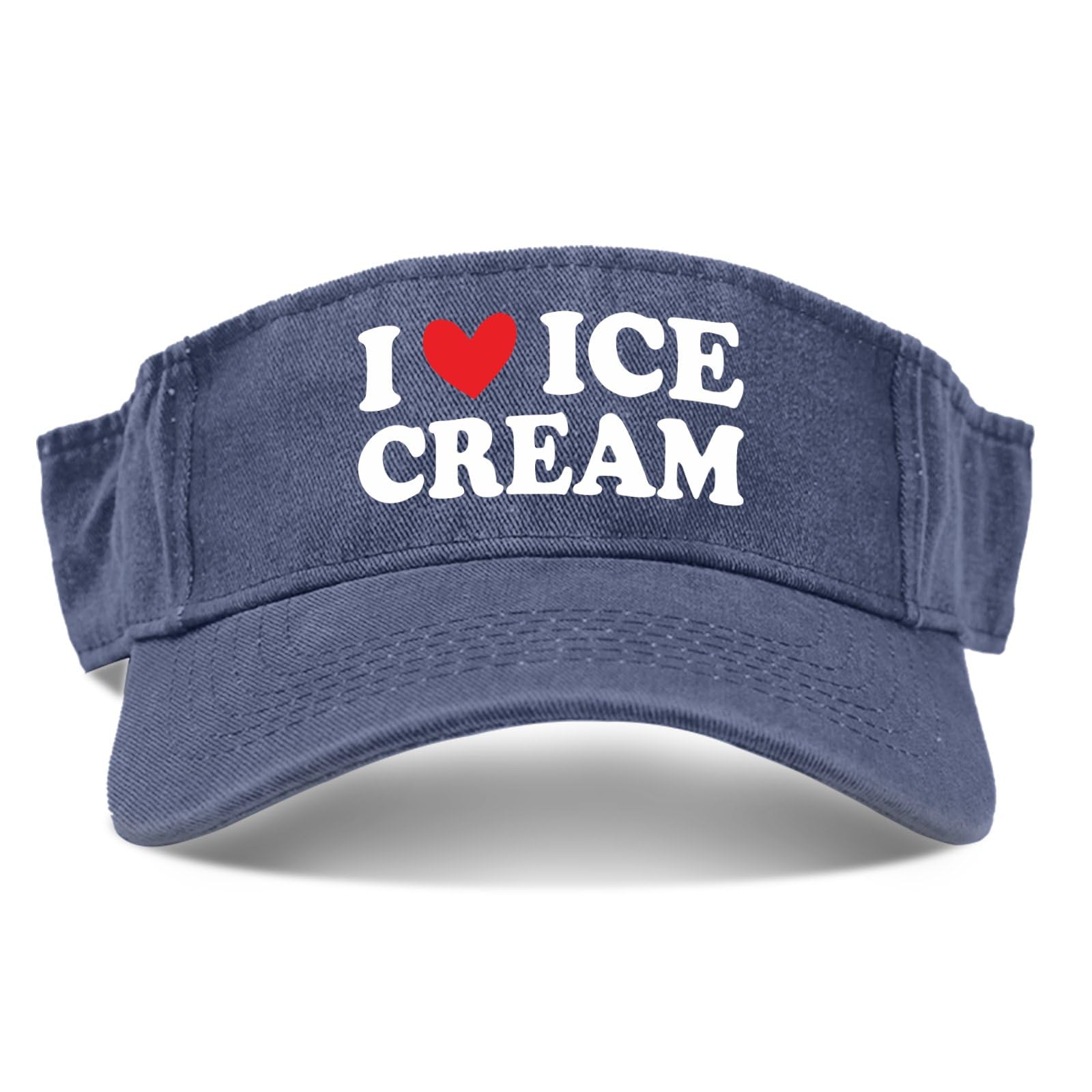 Generici Love Ice Cream Caps Visor Hat for Adult Visor Sun Visors, One Size-Medium, Navy