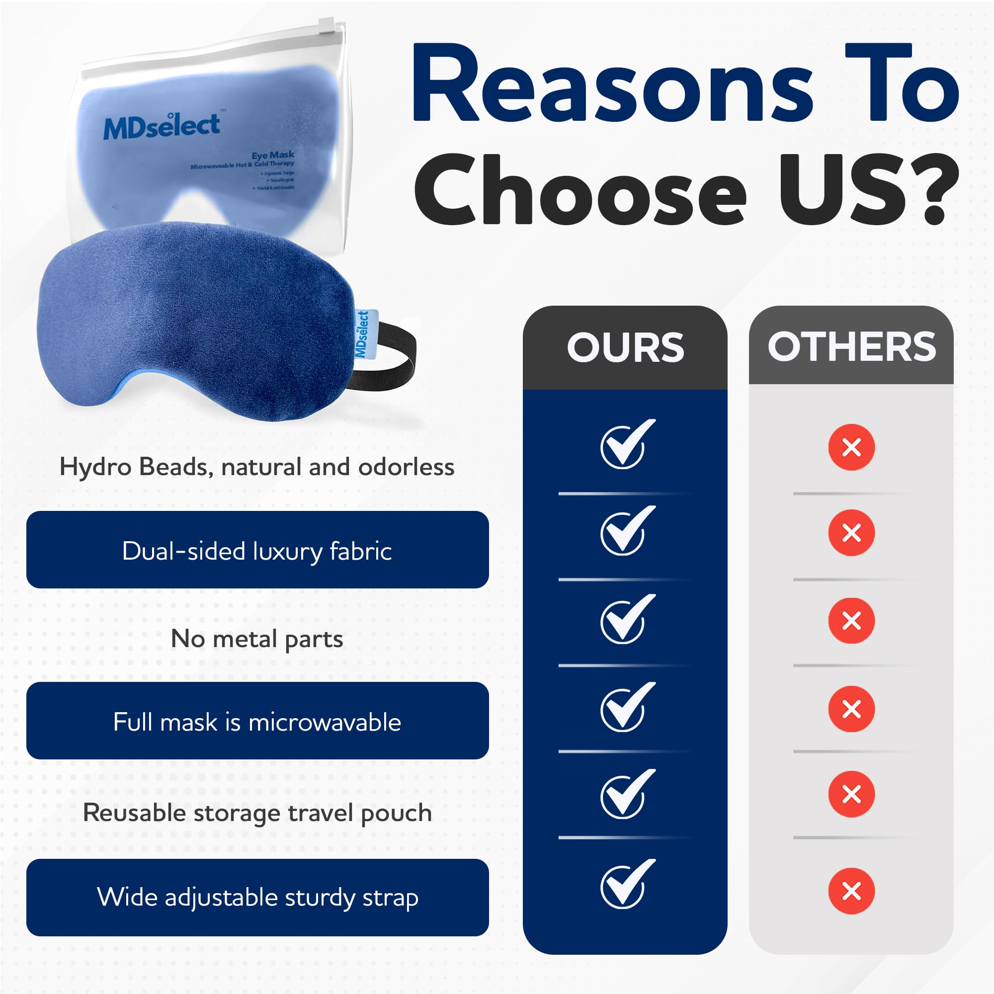 Microwavable & Freezable Hydro Beads Eye Mask - Warm & Cold Therapy for Dry Eyes, Styes, Blepharitis & Sinus Relief — Amazon image 7