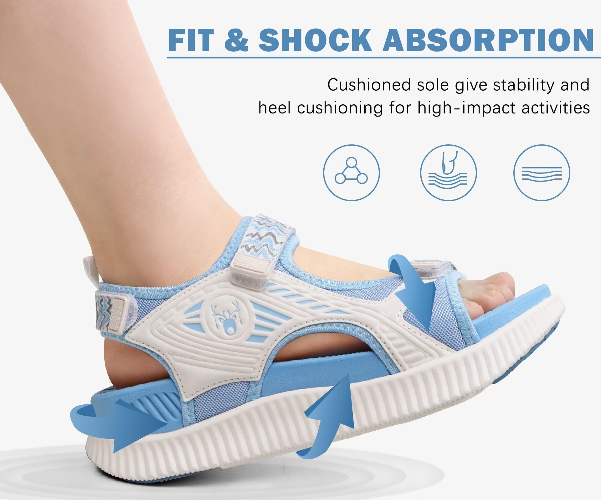 KuaiLu Sandalias ortopédicas para caminar para mujer, soporte de arco, recuperación, deportes, senderismo, agua, sandalias gruesas y atléticas, cómodas para fascitis plantar, sandalias ajustables US6